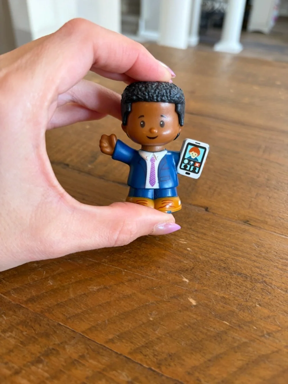 Fisher Price Little People dad with smartphone as is